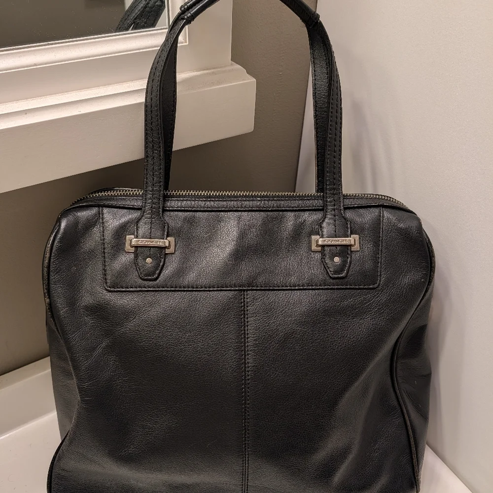 🖤EUC Coach Taylor Bette Genuine Smooth Leather Shoulder Satchel Bag, Black, LG - Picture 11 of 16